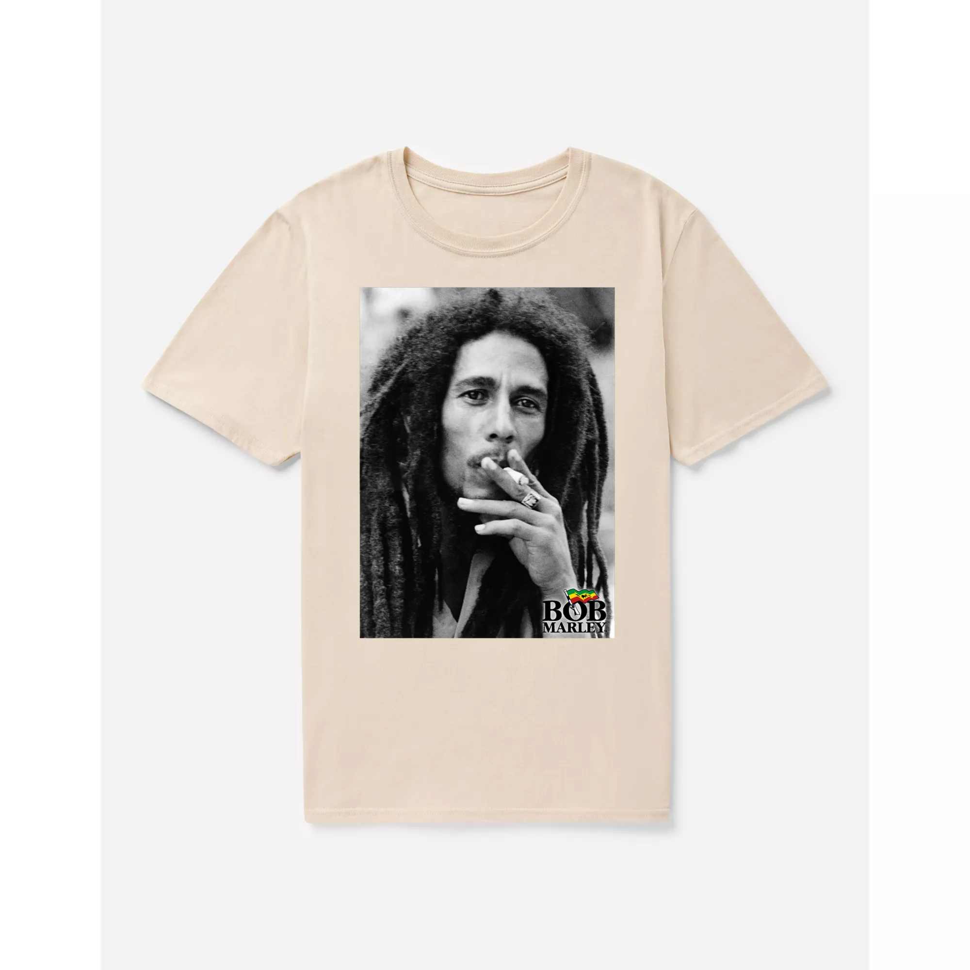 Beige Bob Marley Smoke T Shirt at Spencer's