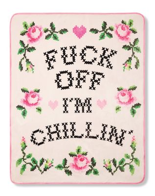 Fuck Off I'm Chillin' Reversible Fleece Blanket
