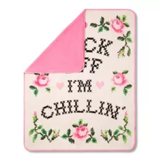 Fuck Off I'm Chillin' Reversible Fleece Blanket at Spencer's