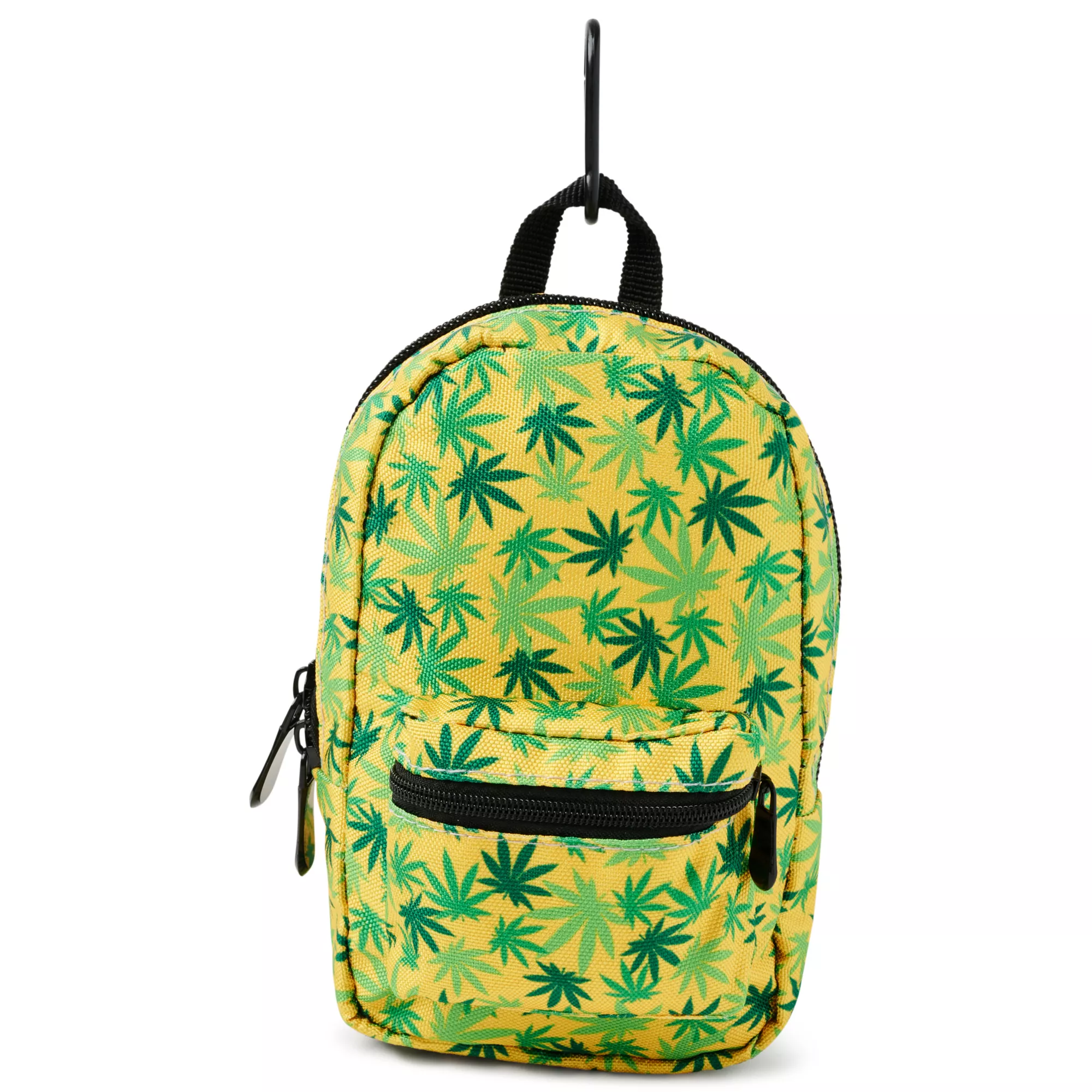 Yellow Weed Leaf Mini Backpack Keychain