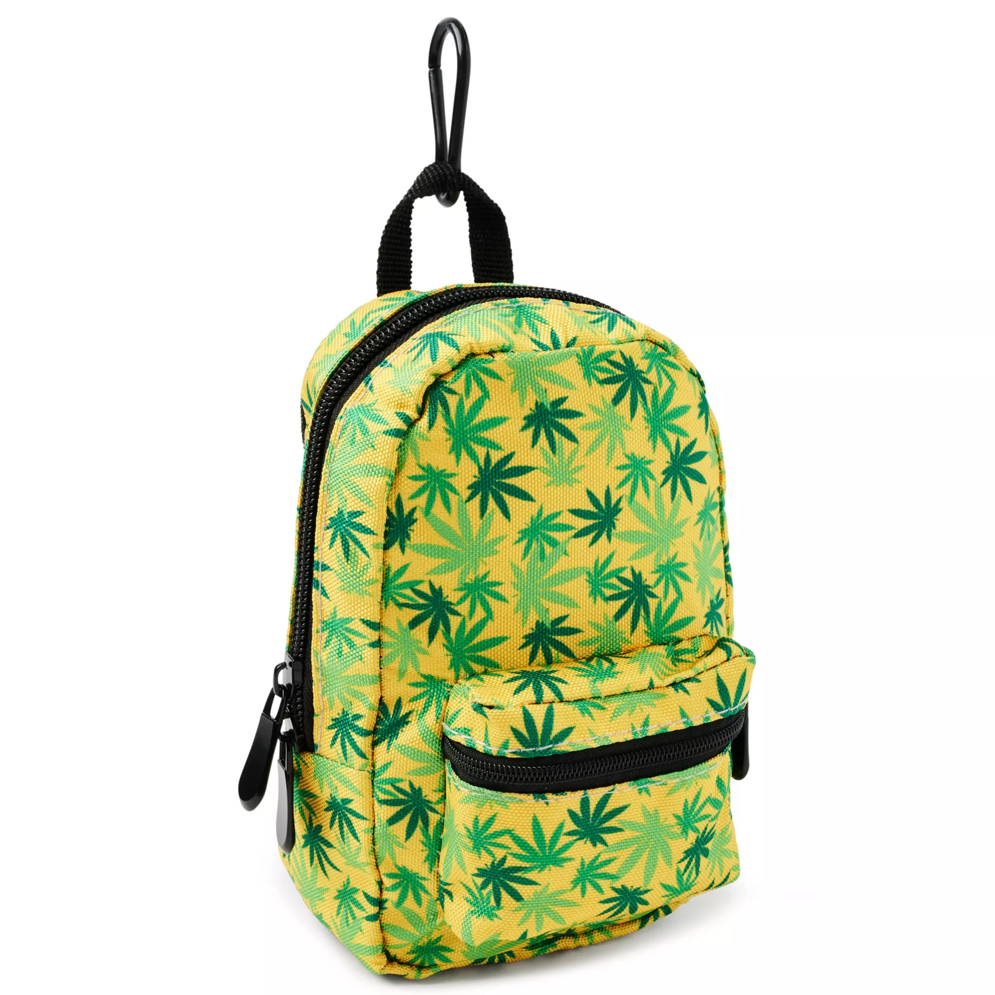 Yellow Weed Leaf Mini Backpack Keychain