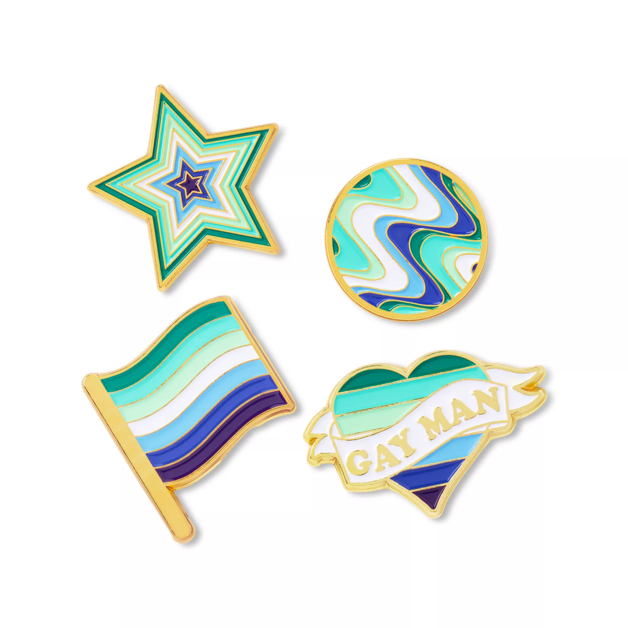 Multi-Pack Gay Man Pride Pins - 4 Pack at Spencer's