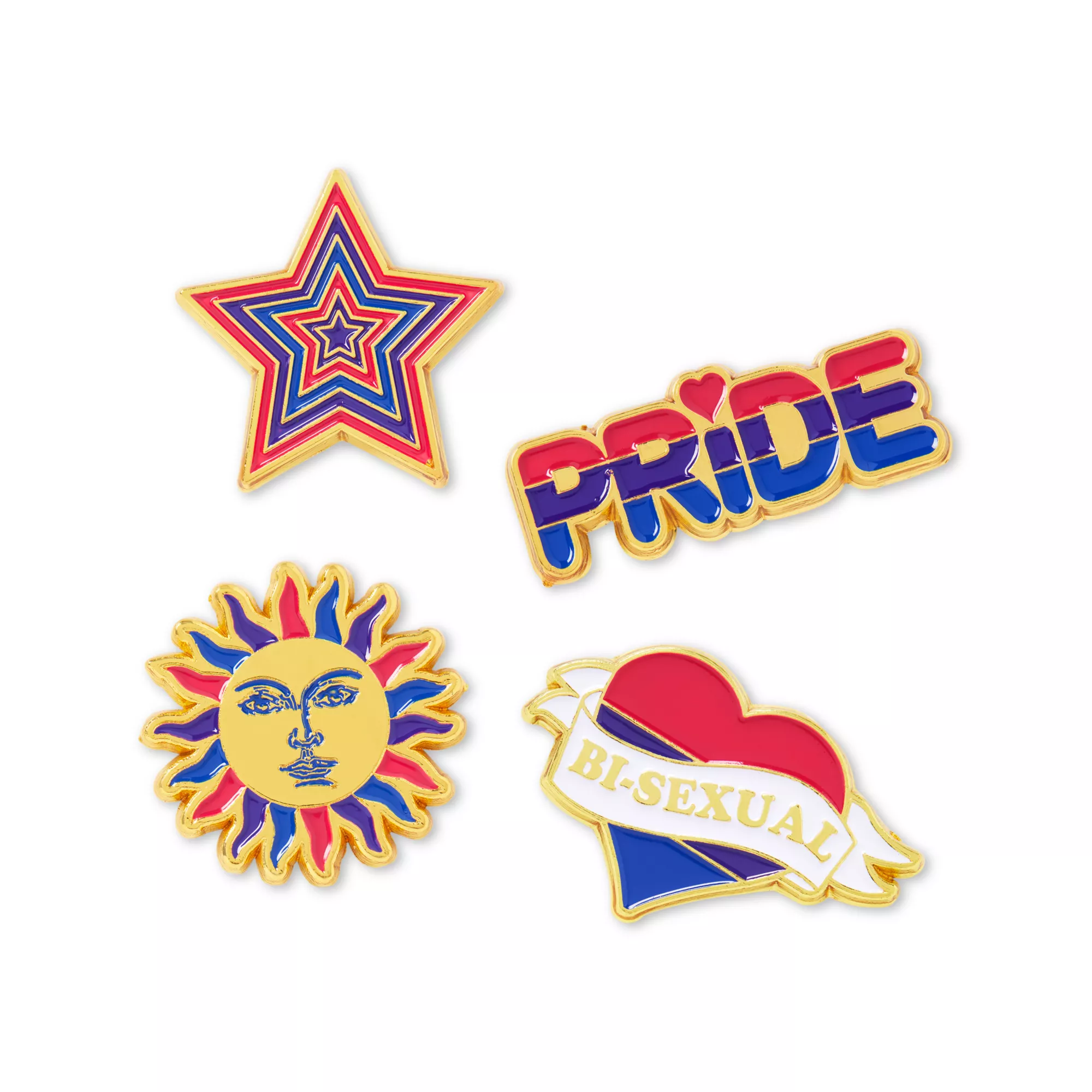 Multi-Pack Bi Pride Pins - 4 Pack at Spencer's