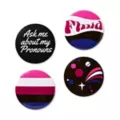 Multi-Pack Genderfluid Pride Buttons - 4 Pack at Spencer's