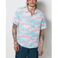 Trans Pride Brush Strokes Button Down Shirt at Spencer's