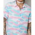 Trans Pride Brush Strokes Button Down Shirt at Spencer's