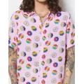 LGBTQIA Pride Flowered Button Down Shirt at Spencer's