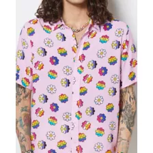 LGBTQIA Pride Flowered Button Down Shirt at Spencer's