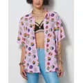 LGBTQIA Pride Flowered Button Down Shirt at Spencer's