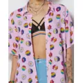 LGBTQIA Pride Flowered Button Down Shirt at Spencer's
