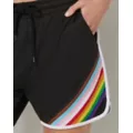Pride Progress Flag Colors Striped Shorts at Spencer's