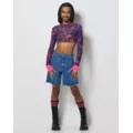 Bisexual Pride Smiley Face Mesh Crop Top at Spencer's