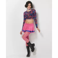 Bisexual Pride Smiley Face Mesh Crop Top at Spencer's