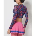 Bisexual Pride Smiley Face Mesh Crop Top at Spencer's