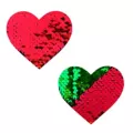 Green and Red Flip-Sequin Heart Nipple Pasties at Spencer's