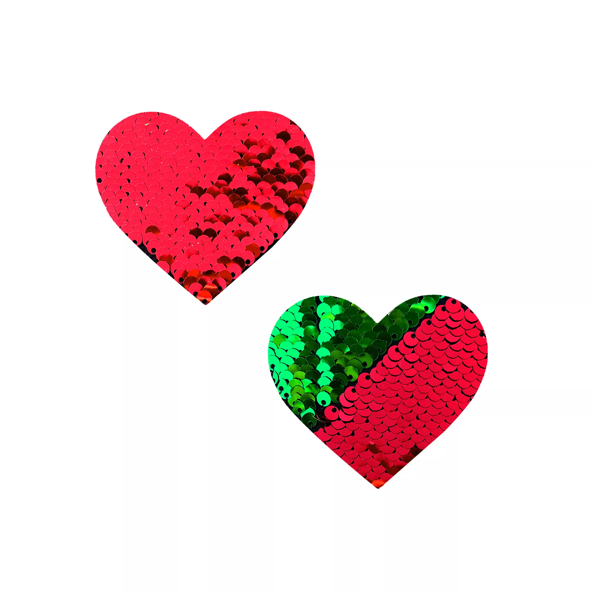 Green and Red Flip-Sequin Heart Nipple Pasties at Spencer's