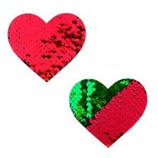 Green and Red Flip-Sequin Heart Nipple Pasties at Spencer's