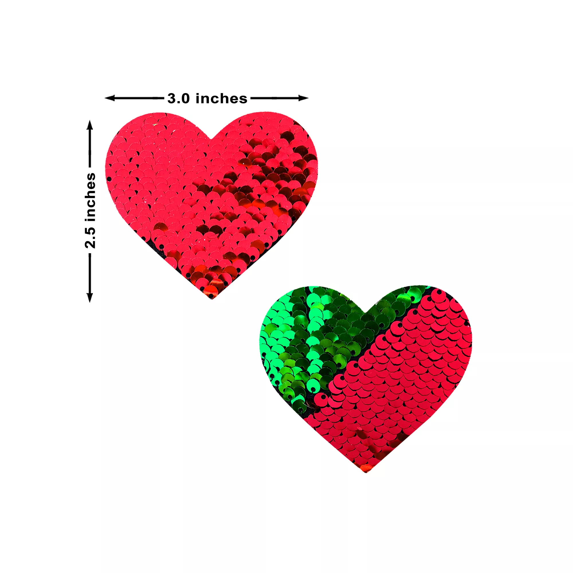 Green and Red Flip-Sequin Heart Nipple Pasties at Spencer's