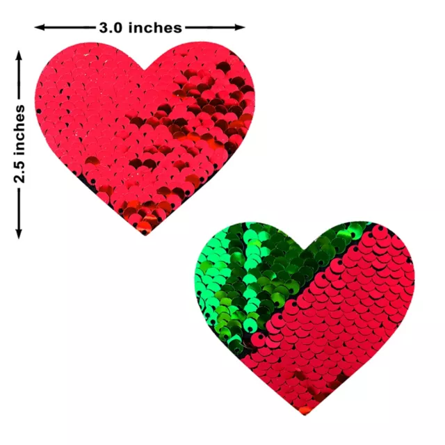 Green and Red Flip-Sequin Heart Nipple Pasties at Spencer's