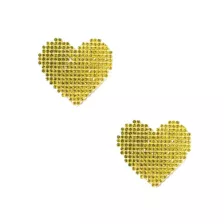 Multi-Pack Gold Crystal Heart Nipple Pasties - 6 Pack at Spencer's