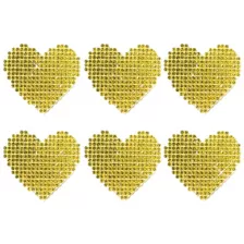 Multi-Pack Gold Crystal Heart Nipple Pasties - 6 Pack at Spencer's