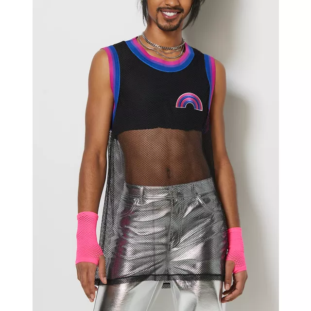 Bisexual Pride Rainbow Mesh Tank Top at Spencer's