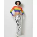 Rainbow Pride Mesh Crop Top at Spencer's