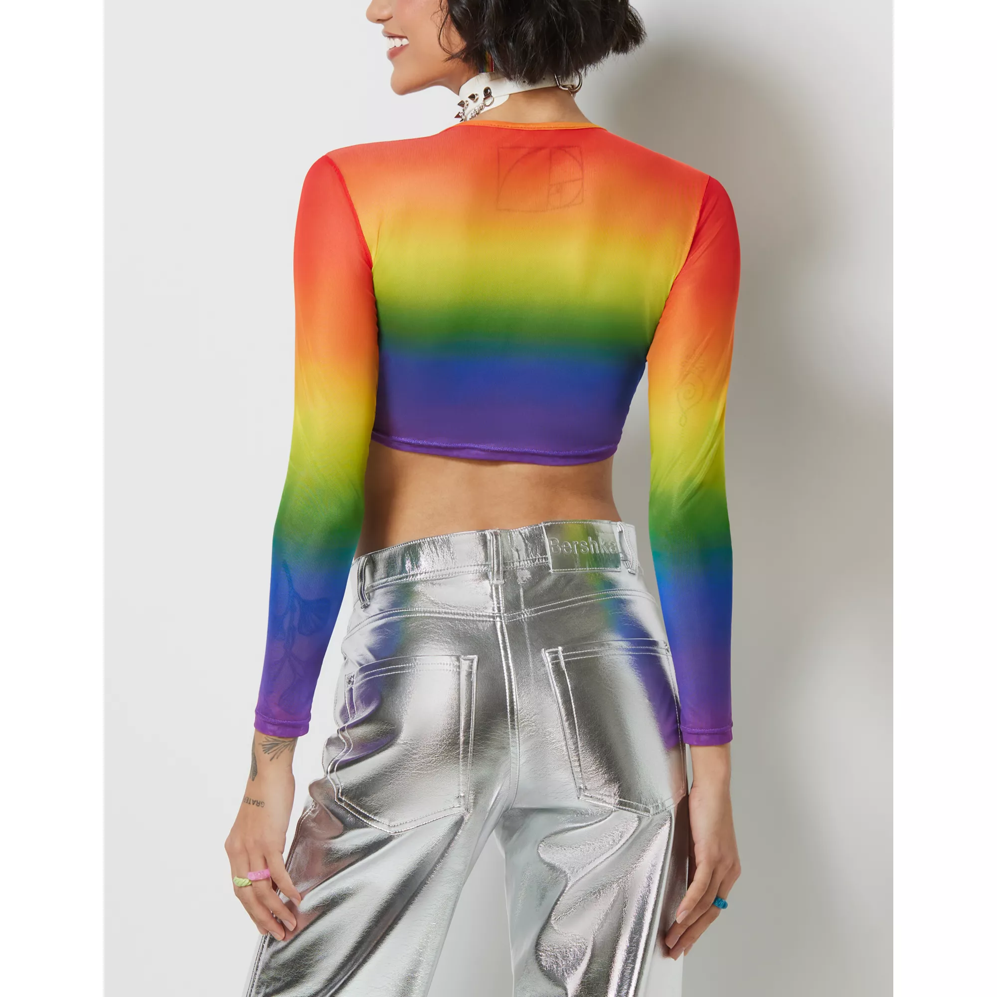 Rainbow Pride Mesh Crop Top at Spencer's