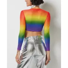 Rainbow Pride Mesh Crop Top at Spencer's