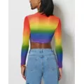 Rainbow Pride Mesh Crop Top at Spencer's