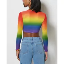 Rainbow Pride Mesh Crop Top at Spencer's