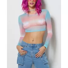 Trans Pride Mesh Crop Top at Spencer's