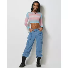 Trans Pride Mesh Crop Top at Spencer's