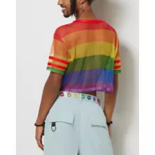 Rainbow Pride Mesh Crop Jersey at Spencer's