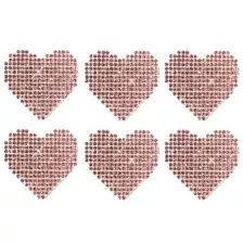 Multi-Pack Pink Crystal Heart Nipple Pasties - 6 Pack at Spencer's