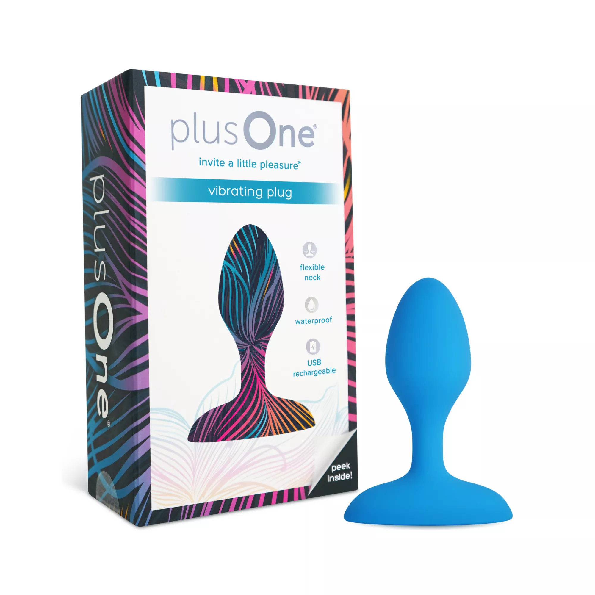 plusOne Vibrating Plug Blue at Spencer's