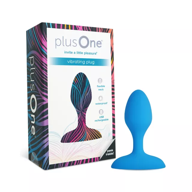 plusOne Vibrating Plug Blue at Spencer's