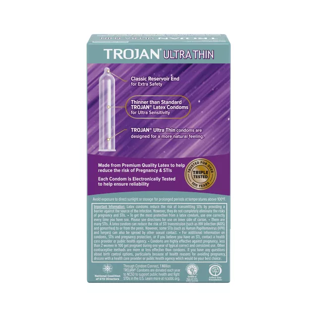 Ultra Thin Lubricated Condoms 12 Pack - Trojan