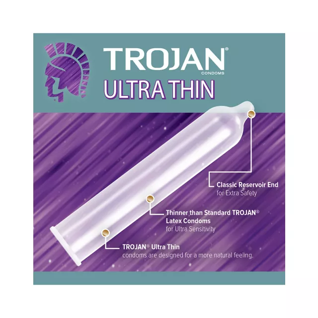 Ultra Thin Lubricated Condoms 12 Pack - Trojan