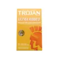 Ultra Ribbed Lubricated Condoms 12 Count - Trojan at Spencer's