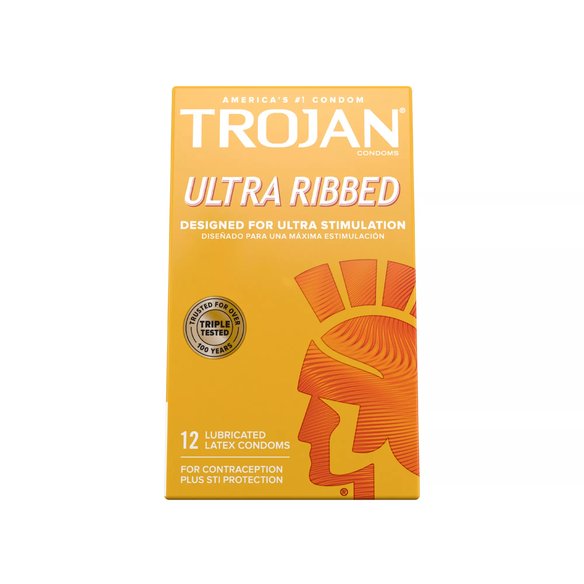 Ultra Ribbed Lubricated Condoms 12 Count - Trojan at Spencer's