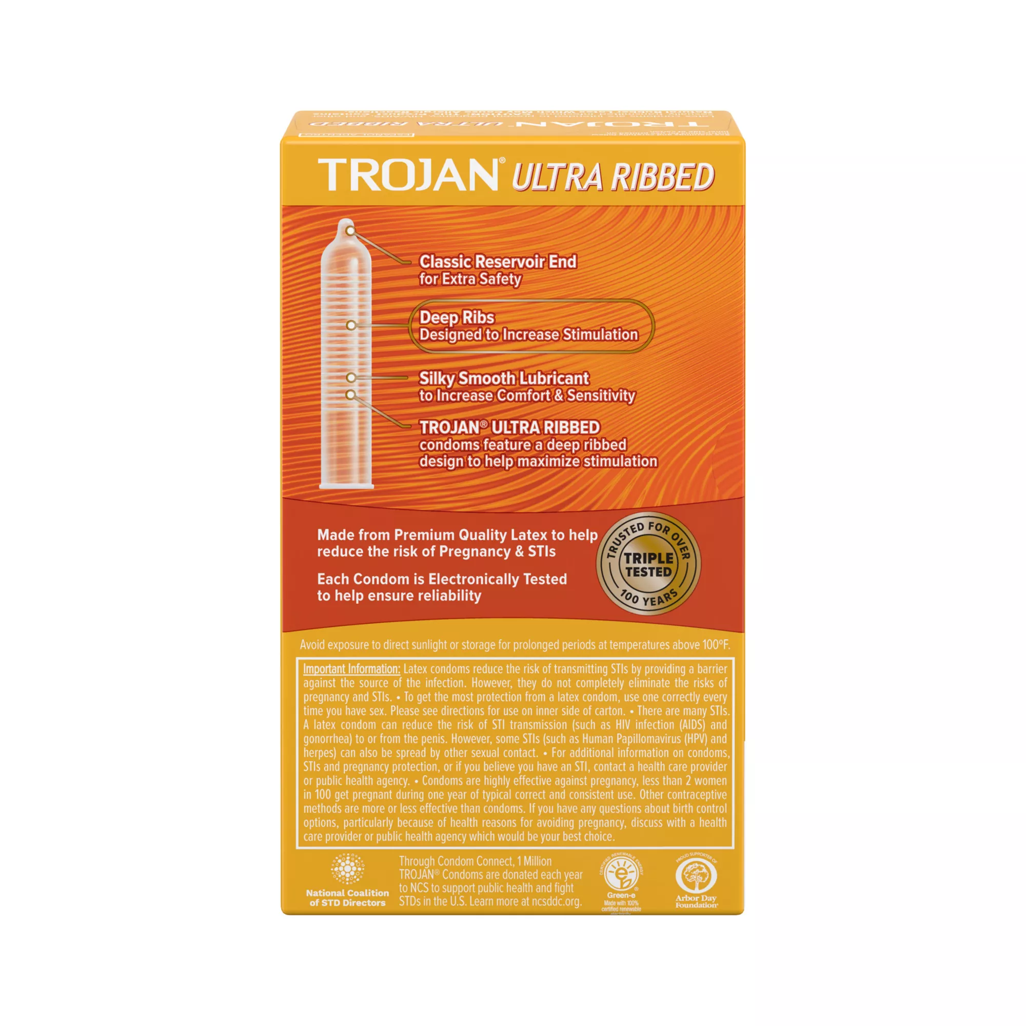 Ultra Ribbed Lubricated Condoms 12 Count - Trojan at Spencer's