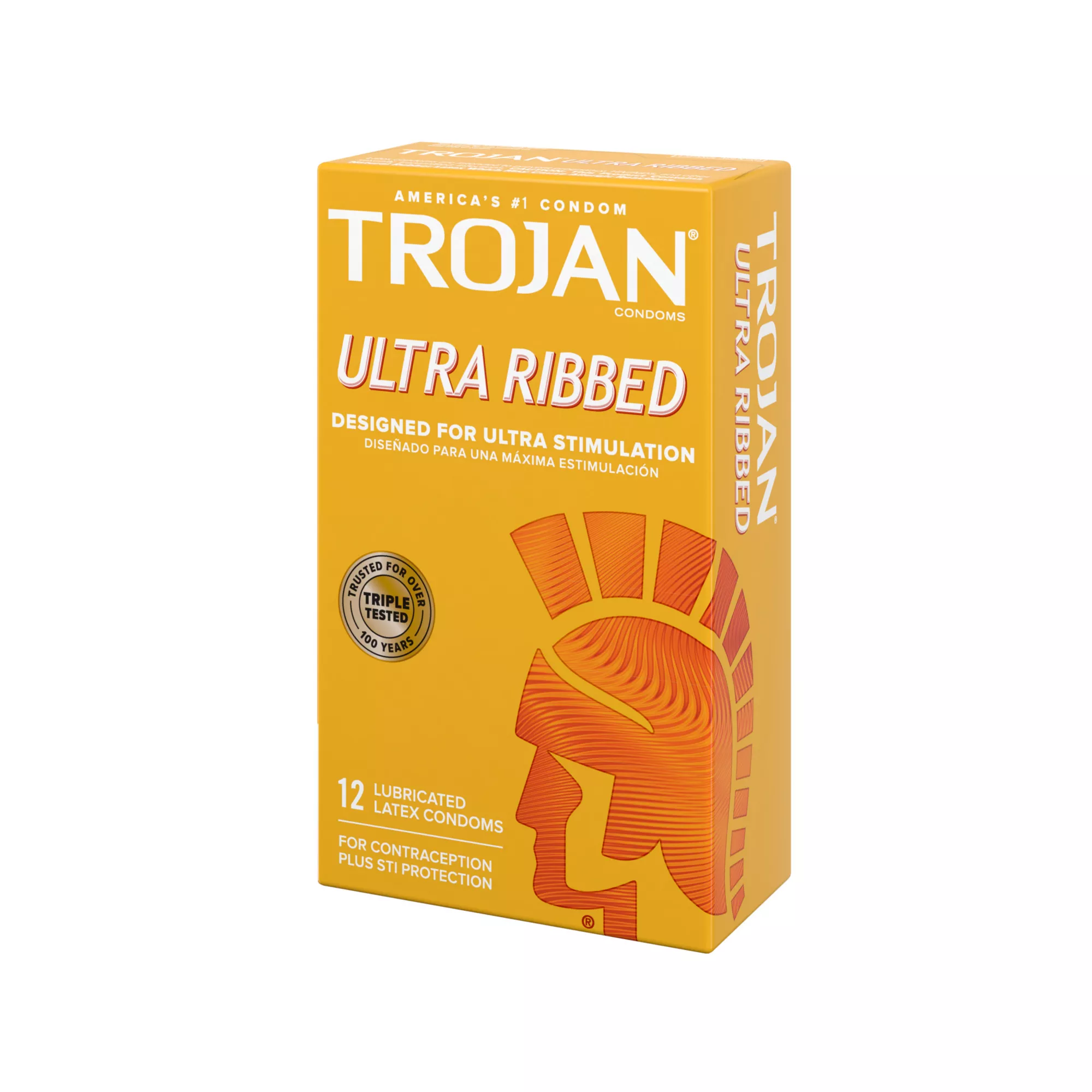 Ultra Ribbed Lubricated Condoms 12 Count - Trojan at Spencer's