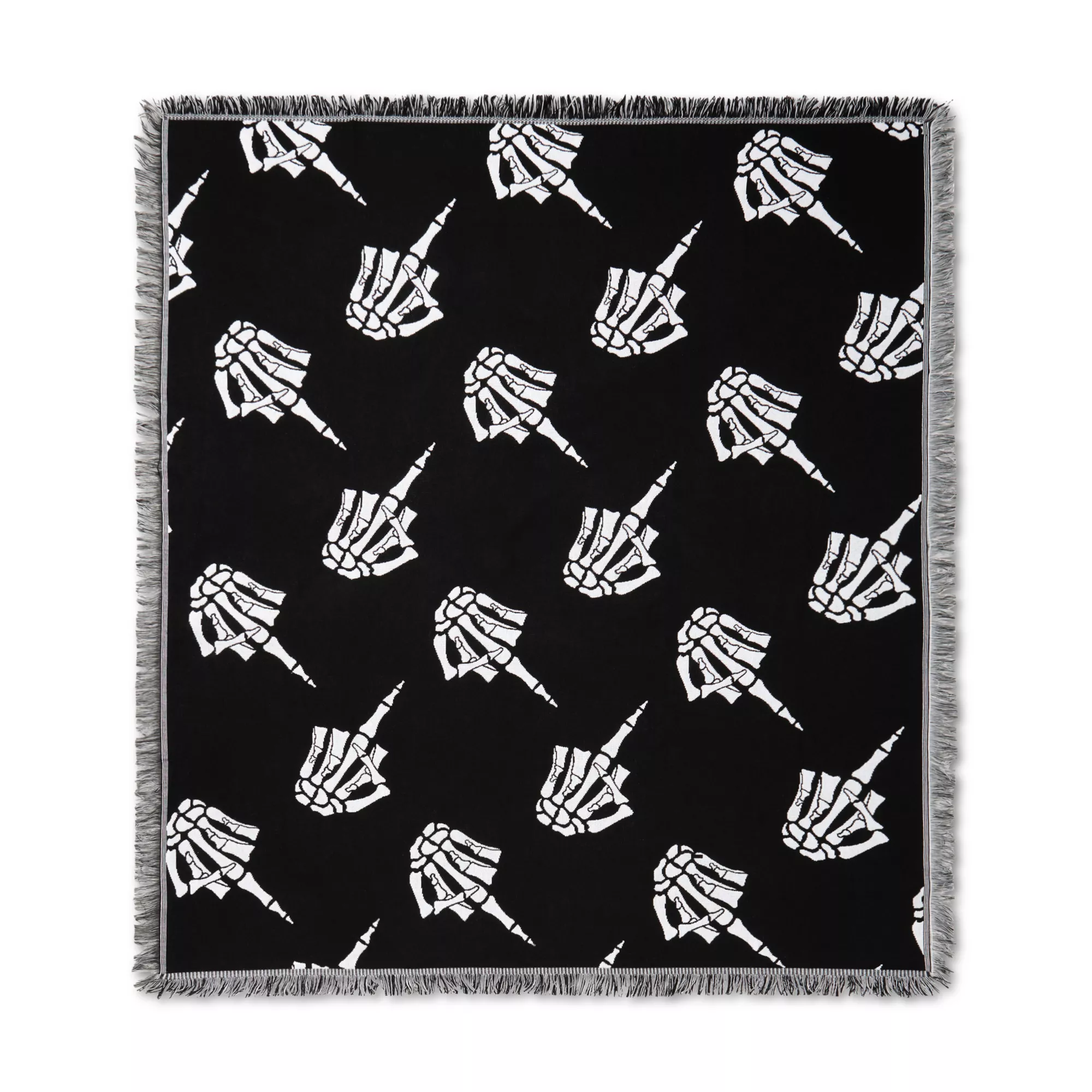 Skeleton Middle Finger Throw Blanket at Spencer's