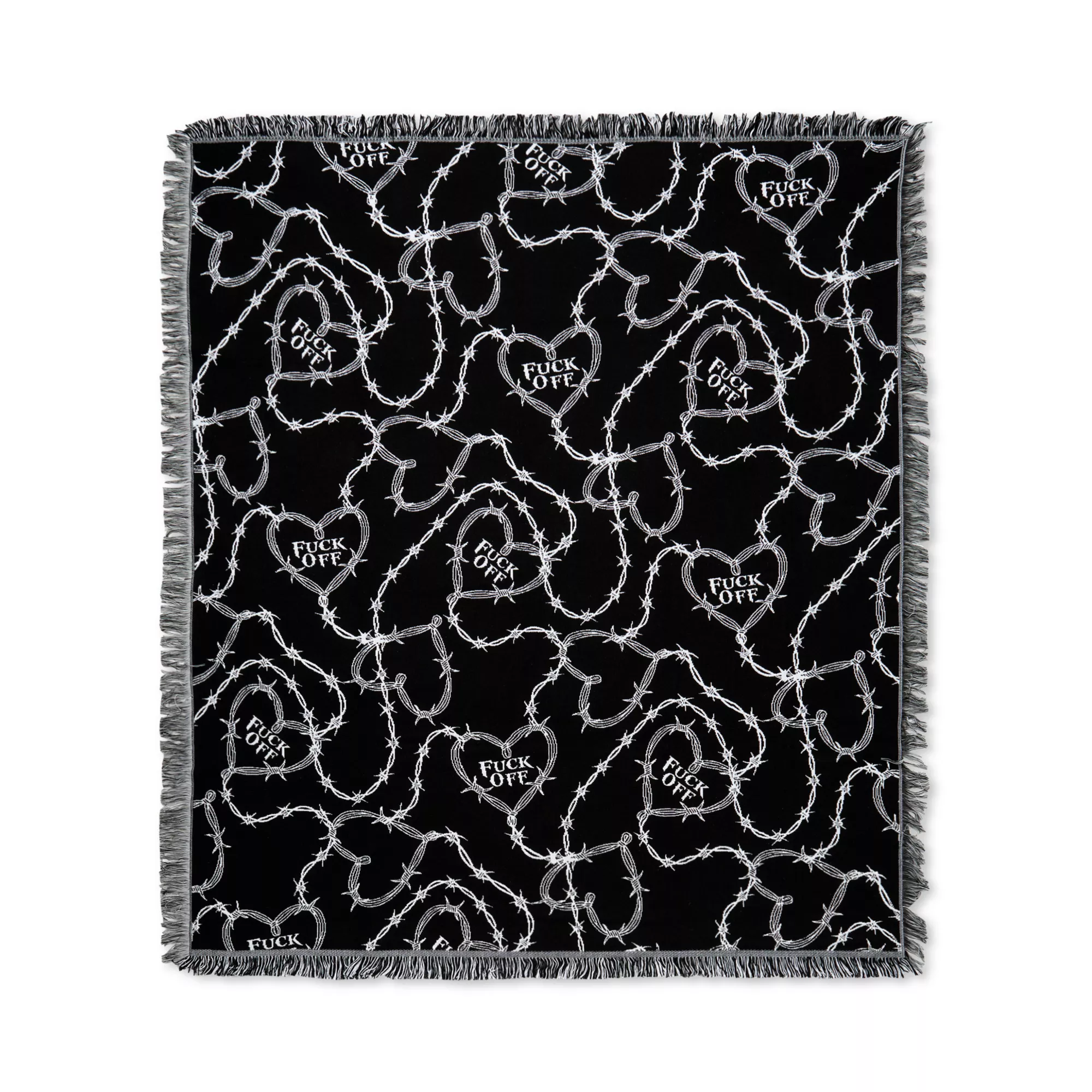 Fuck Off Barbed Wire Throw Blanket