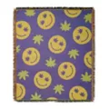 Weed Leaf Smiley Fleece Blanket at Spencer's