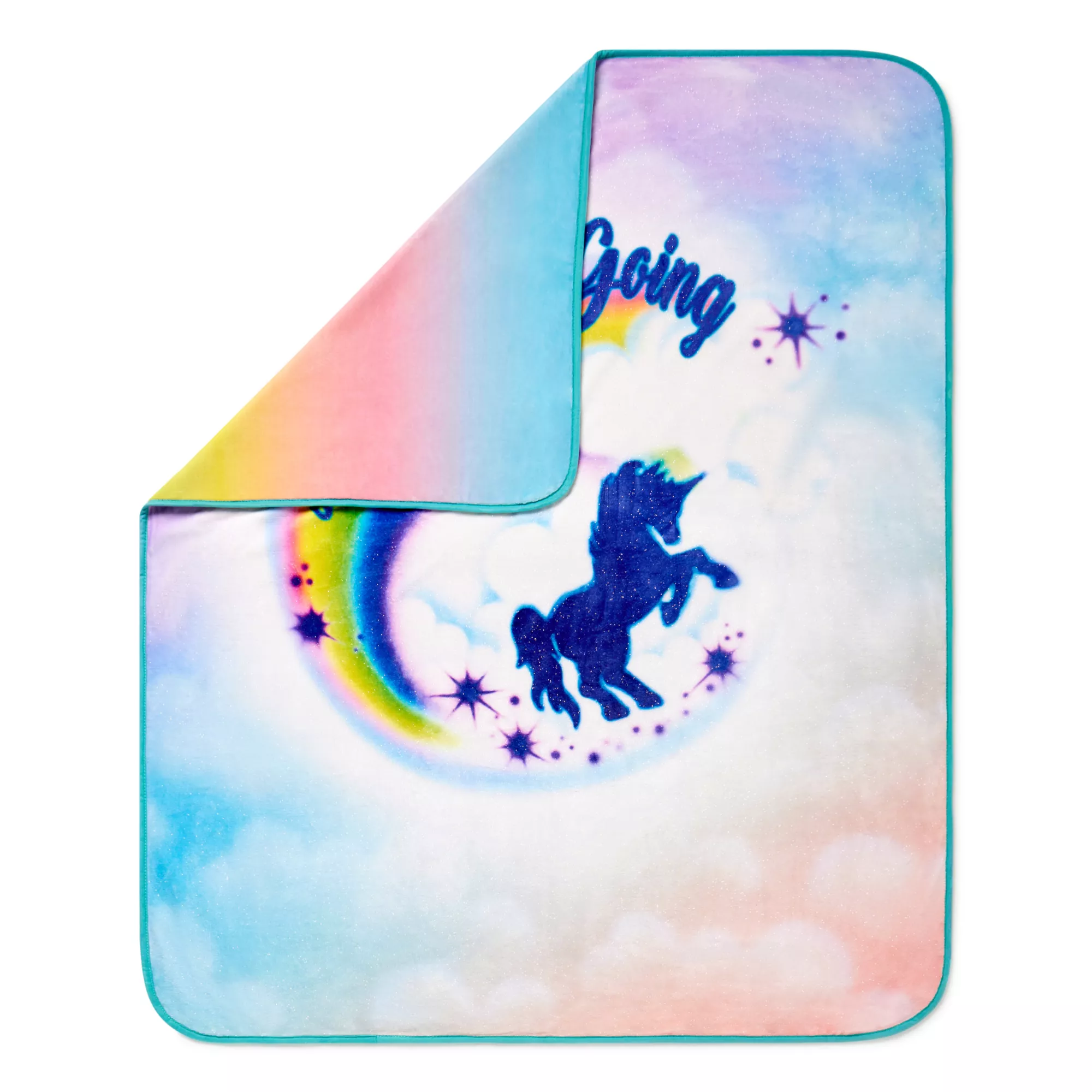 Keep Fucking Going Unicorn Airbrush Reversible Fleece Blanket at Spencer's
