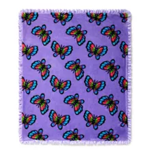 Bitch Butterfly Reversible Fleece Blanket at Spencer's