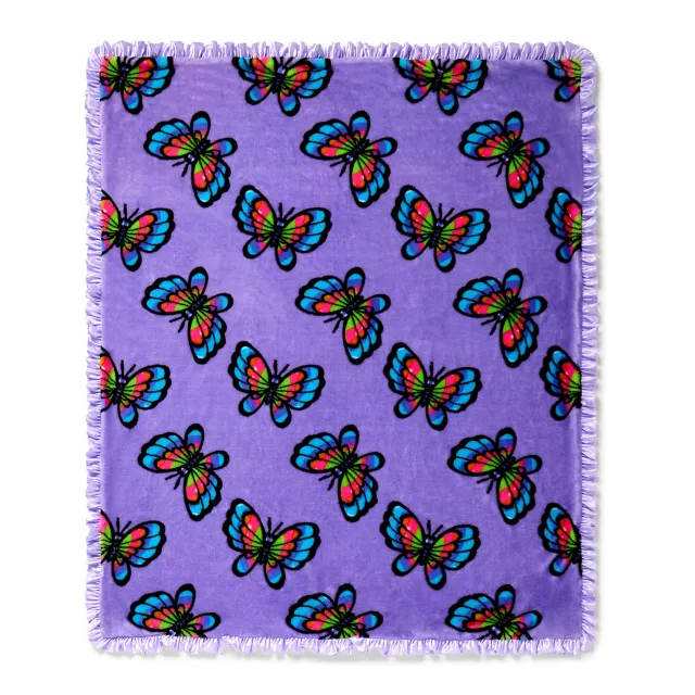 Bitch Butterfly Reversible Fleece Blanket at Spencer's