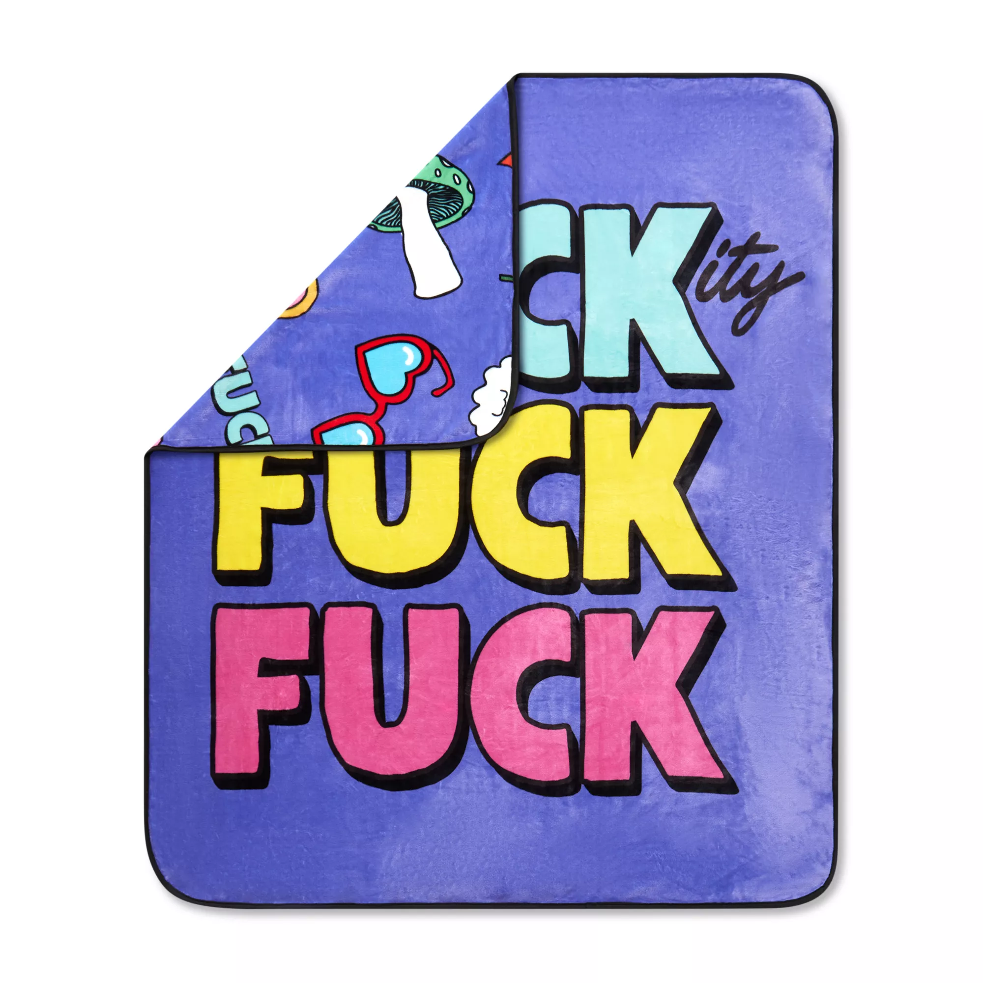 Fuckity Fuck Fuck Reversible Fleece Blanket at Spencer's
